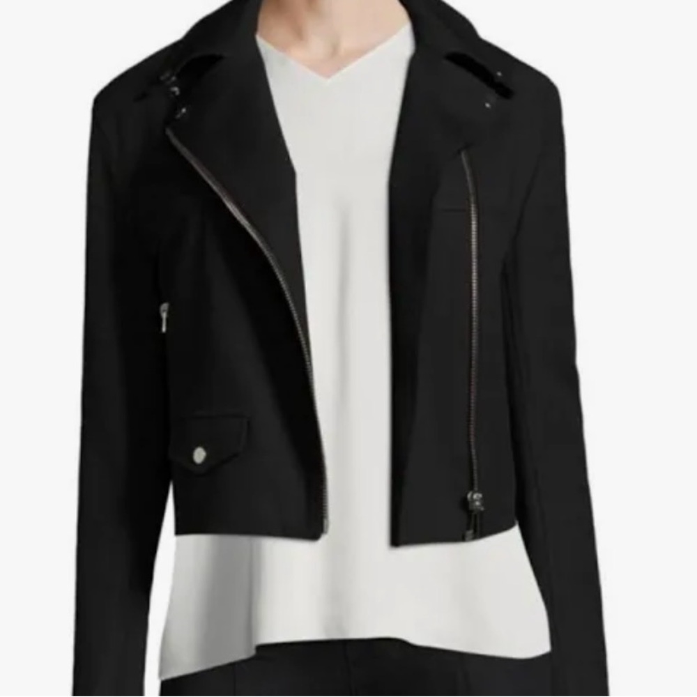 HELMUT LANG Black Cotton Biker Jacket